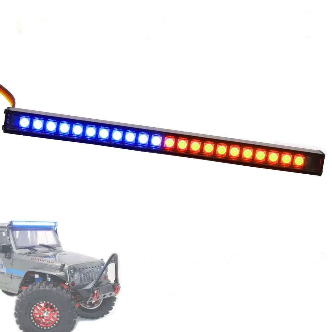 Da 1 a 10 TRX 4 assiale SCX10 barra luminosa a LED lampada da tetto Kit 24 modalità di controllo a LED cavo 390mm CNC lavorato per auto RC