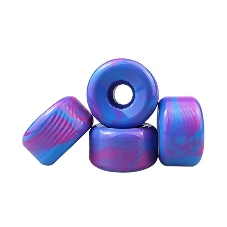 Ruote per Skateboard in PU a Forma Conica 53-56mm Logo Personalizzato Colori Misti Durezza 102A 80% Rimbalzo Parti per Skateboard da Strada e Parco