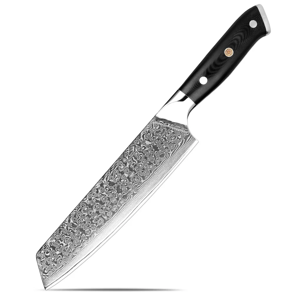 Coltello da Chef Damascus Kiritsuke 8 pollici giapponese VG10 Super acciaio coltello da cucina nero G10 manico rasoio affilato coltello Kiritsuke