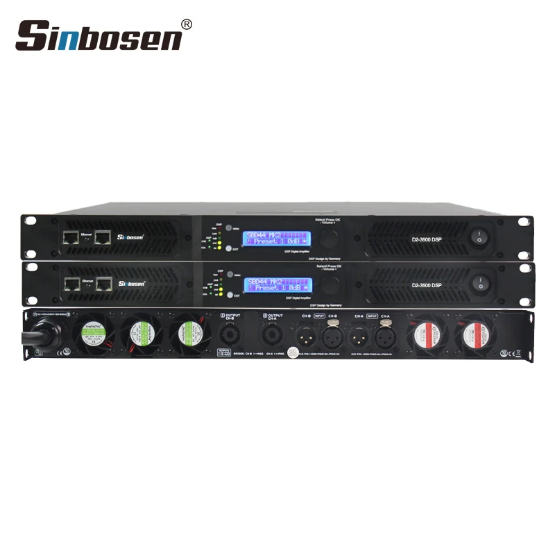 D2-3500 Dsp Digital Class D 1U Dj Bass Dsp Multi-funzionale Software di controllo professionale amplificato suono Club amplificatore