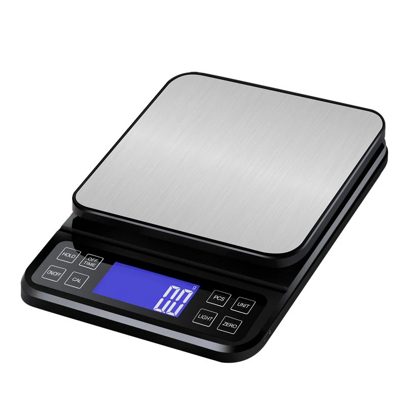 Bilancia Digitale da Cucina con Display LCD Luminoso Alimentata a Batteria Capacità 5kg/15kg Precisione 0.1g/1g Ricaricabile USB
