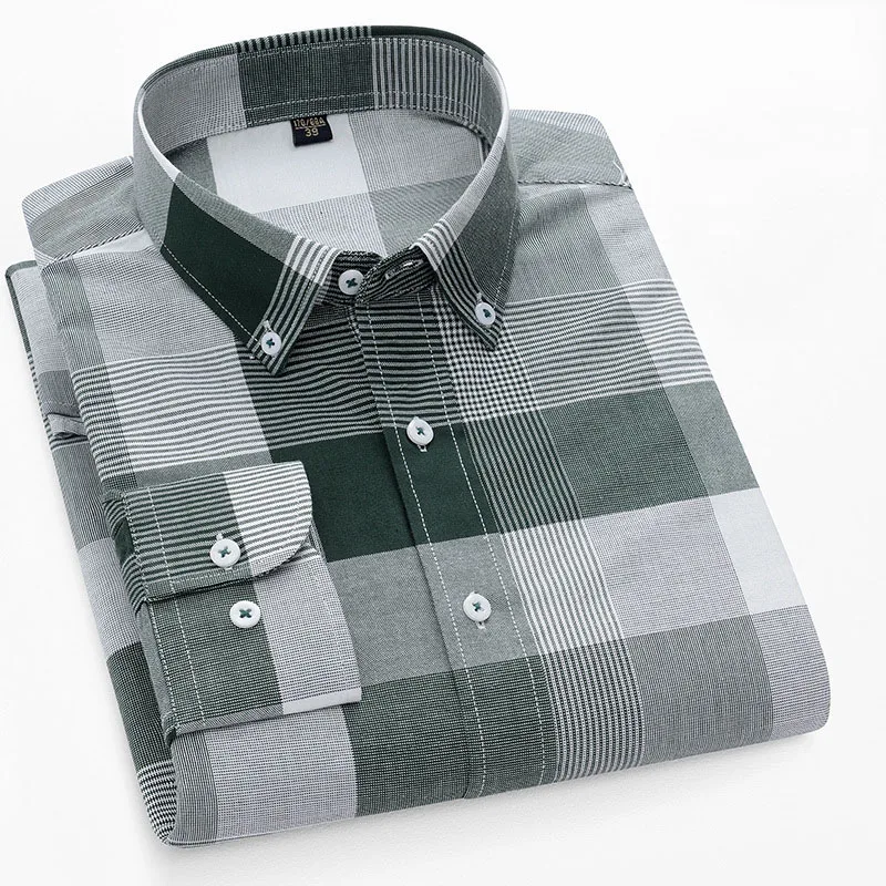 Nuova camicia Oxford in cotone a manica lunga per uomo camice da uomo morbido e comodo camicia Casual da uomo