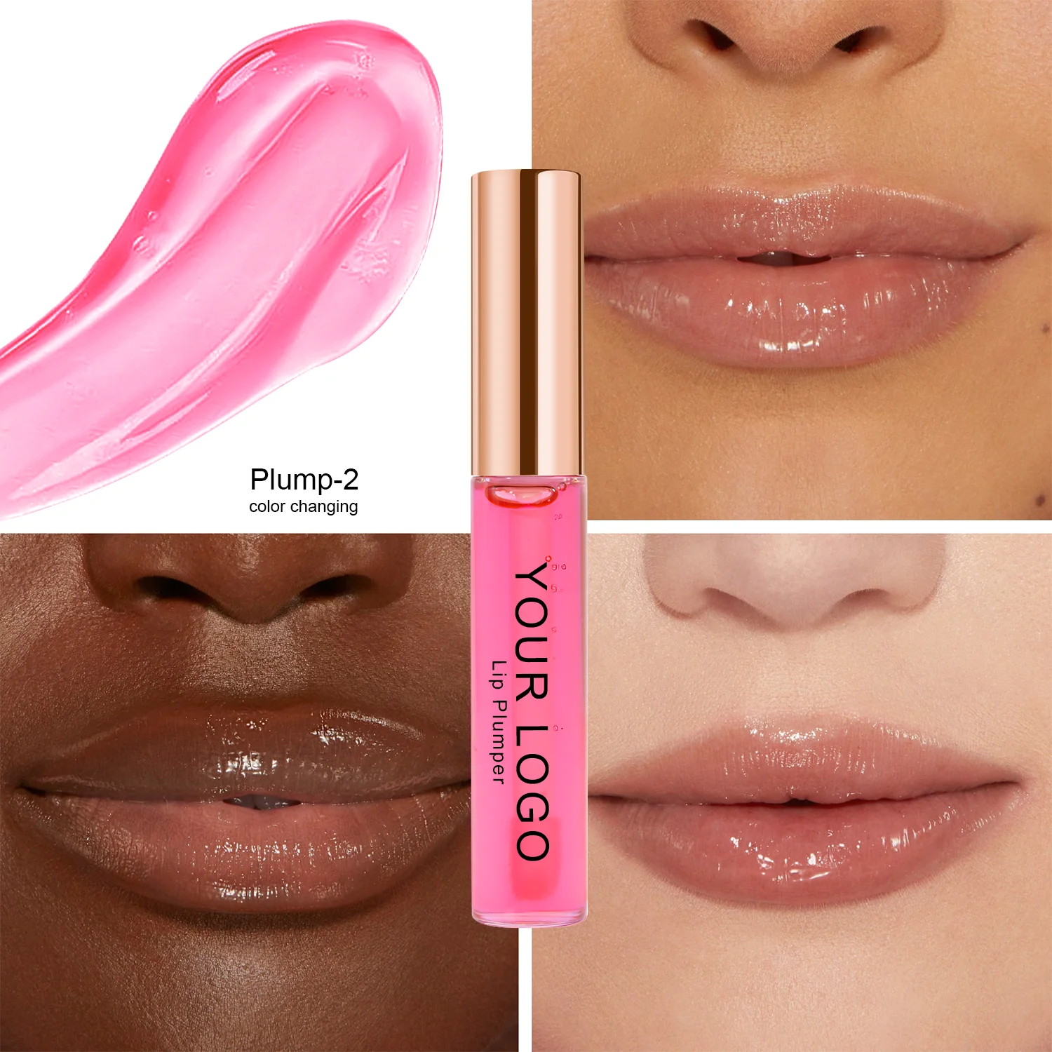 Nuovi arrivi trucco colore mutevole labbra pumper Gloss Private Label labbra pumper olio all'ingrosso labbra tinta olio paffuto