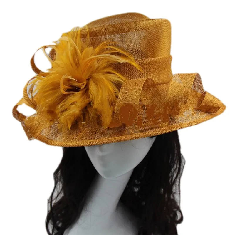 Cappello da donna elegante a forma di bombetta reale della chiesa Fascinator per il matrimonio per Tea party Kentucky vestito Derby disponibile all'ingrosso