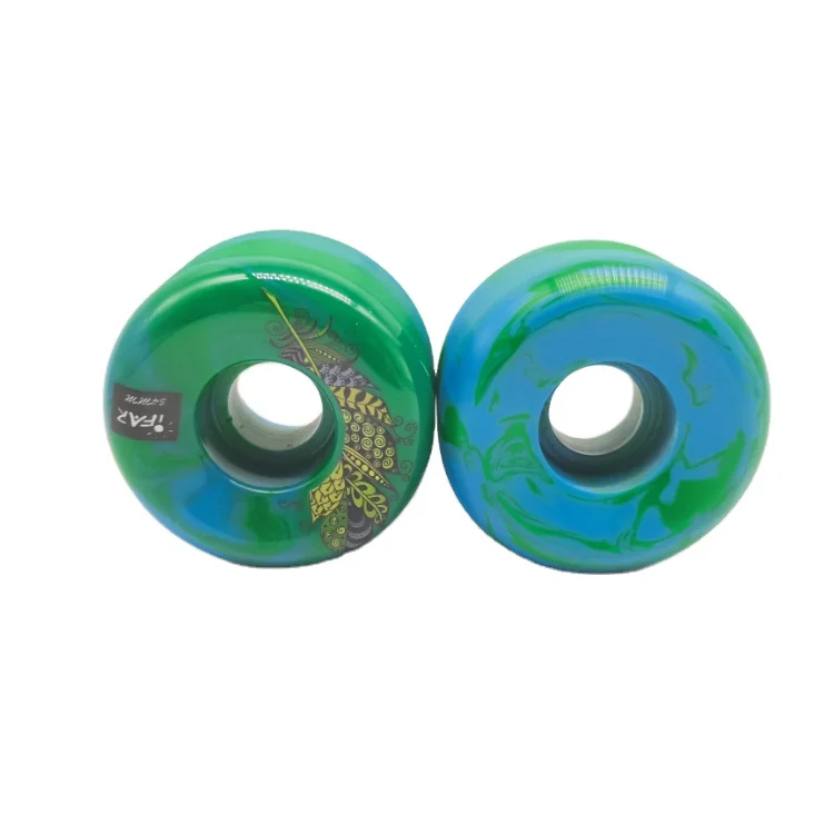Forma conica da 54mm di colore misto verde e blu con ruote da skateboard stampate con logo personalizzato