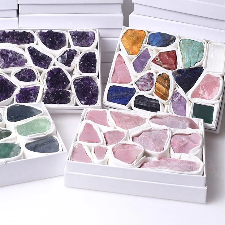 Cristalli di agata naturale pietre curative forma irregolare Reiki pietra preziosa energia ruzzolata pietra per decorazione domestica modello Set