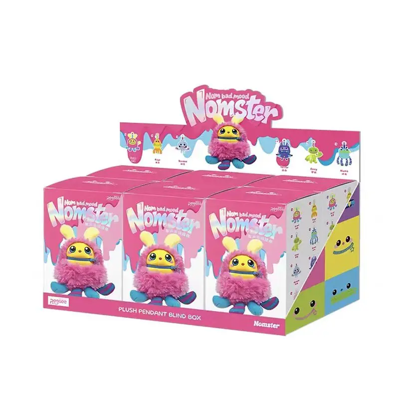 Nuovo Set di 6 Pezzi Nomster Nom Serie Bad Mood Bambole di Peluche Sonore Autentiche Scatola Misteriosa Portachiavi Decorativi Ciondoli per Borse Giocattoli per Bambini
