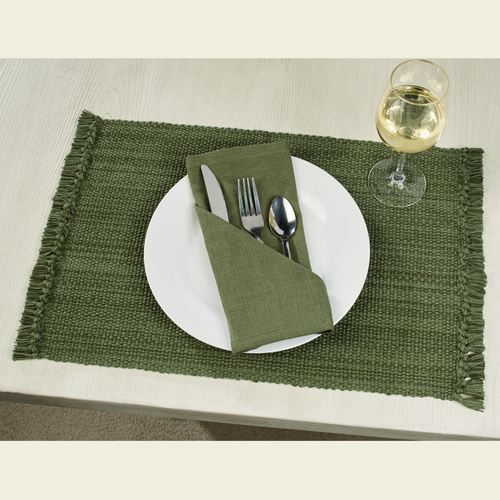 Casual Classics Placemats Set of Four, Set of Four, Dark Green