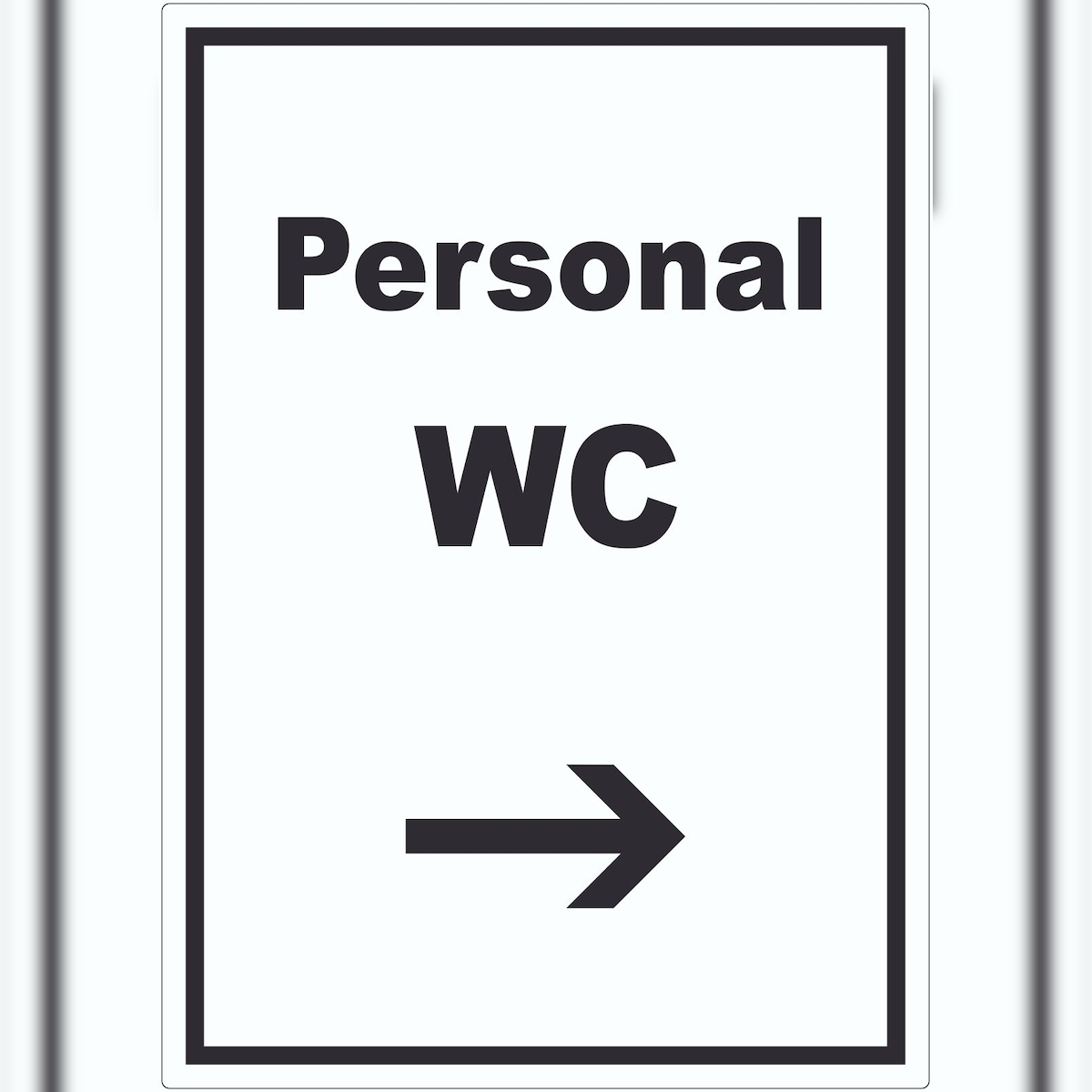 HB-Druck Personal WC Aufkleber mit Text und Richtungspfeil rechts hochkant A2 (420x594mm) Image
