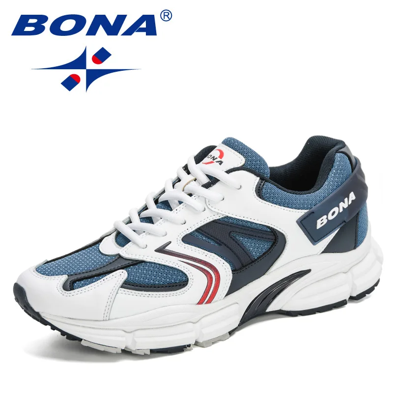 Bona neue Designer Action Leder Mesh Männer Laufschuhe Turnschuhe Turnschuhe leichte rutsch feste Outdoor-Wanderschuhe Mann Image