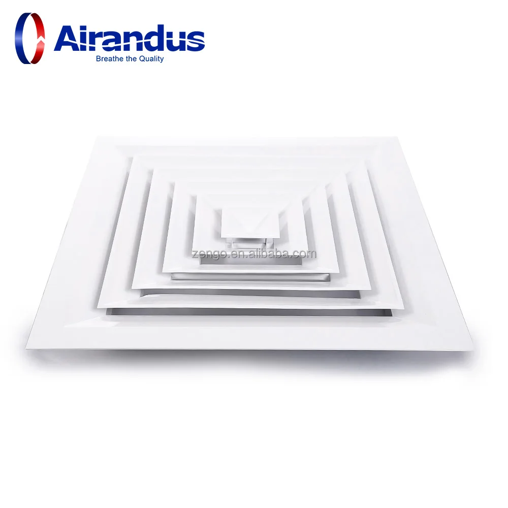 ZENGO CD-SB Diffusore Quadrato da Soffitto per Sistema di Ventilazione Diffusore d'Aria Senza Cornice Uscita d'Aria a Soffitto in Cartongesso Ingresso d'Aria