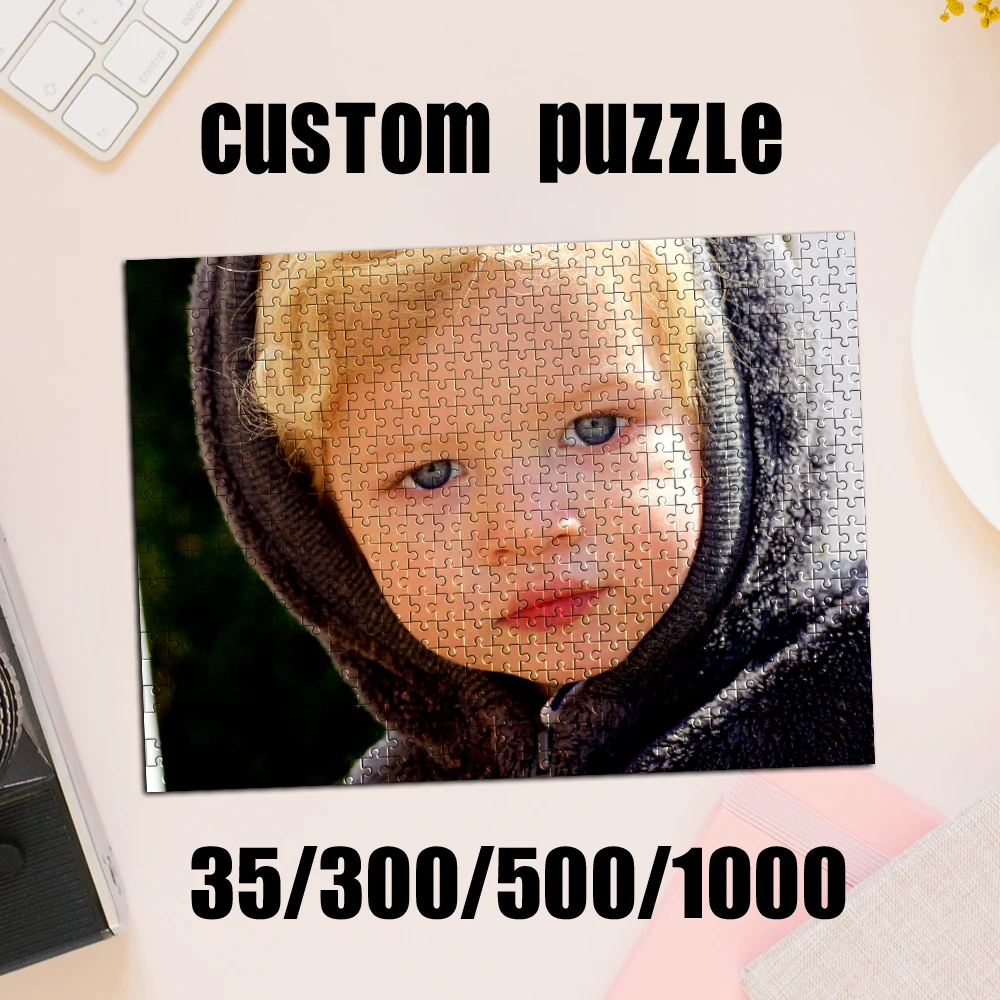 35/300/500/1000 Stück personalisiertes, individuelles Foto-Puzzle mit Gruppenfoto aus der Kindheit, handgefertigte Geschenke, Lernpuzzle-Spielzeug Image