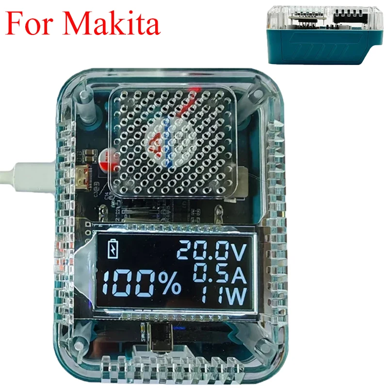 Digitaler Adapter USB Typ-C Akku-Ladegerät Netzteil 140 W PD3.1 Bidirektionales Laden/Entladen für Makita Li-Ion-Akkus Image