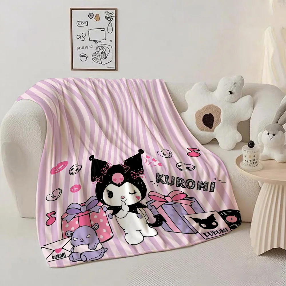 Maßgefertigte Kawaii K-Kuromi Flauschige Weiche Decke und Tagesdecke für Bett, Neujahr, Camping, Anime-Sofas Image