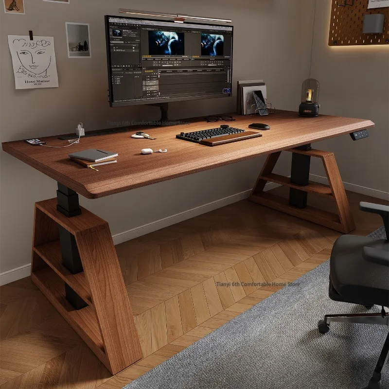 Moderner Elektrisch Höhenverstellbarer Holz-Computertisch Hochwertiges Design Stehpult-Umbau Schreibtisch Heimarbeitstisch FYCD Image