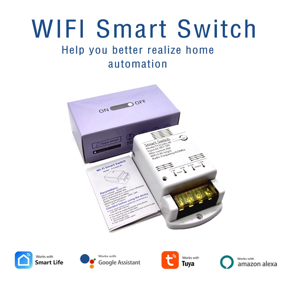 WLAN 30A Tuya Smart Switch Intelligente Automatisierungsmodule Fernbedienung 12V 24V 85-250V 220V 20A App-Fernbedienungsschalter Image