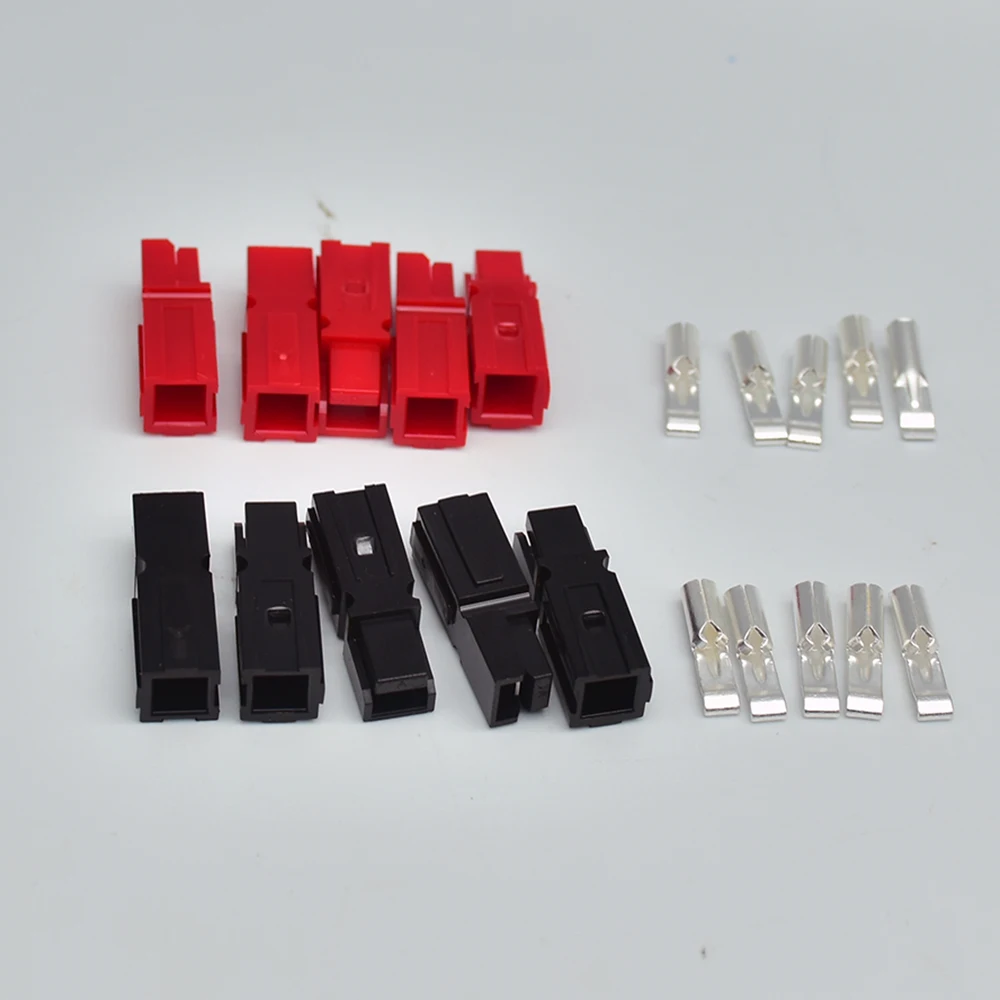 5 Paar 30-Amp-Strommast-Steckverbinder in Rot und Schwarz für Stilstecker, Marine-Stromanschlüsse, Kupferklemmen Image