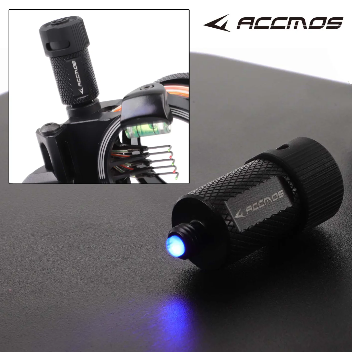 Wiederaufladbares Compound-Bogenvisier mit hellblauer LED, 3-stufig dimmbar, passend für 6mm/9mm/11mm Gewinde, extrem lange Akkulaufzeit Image