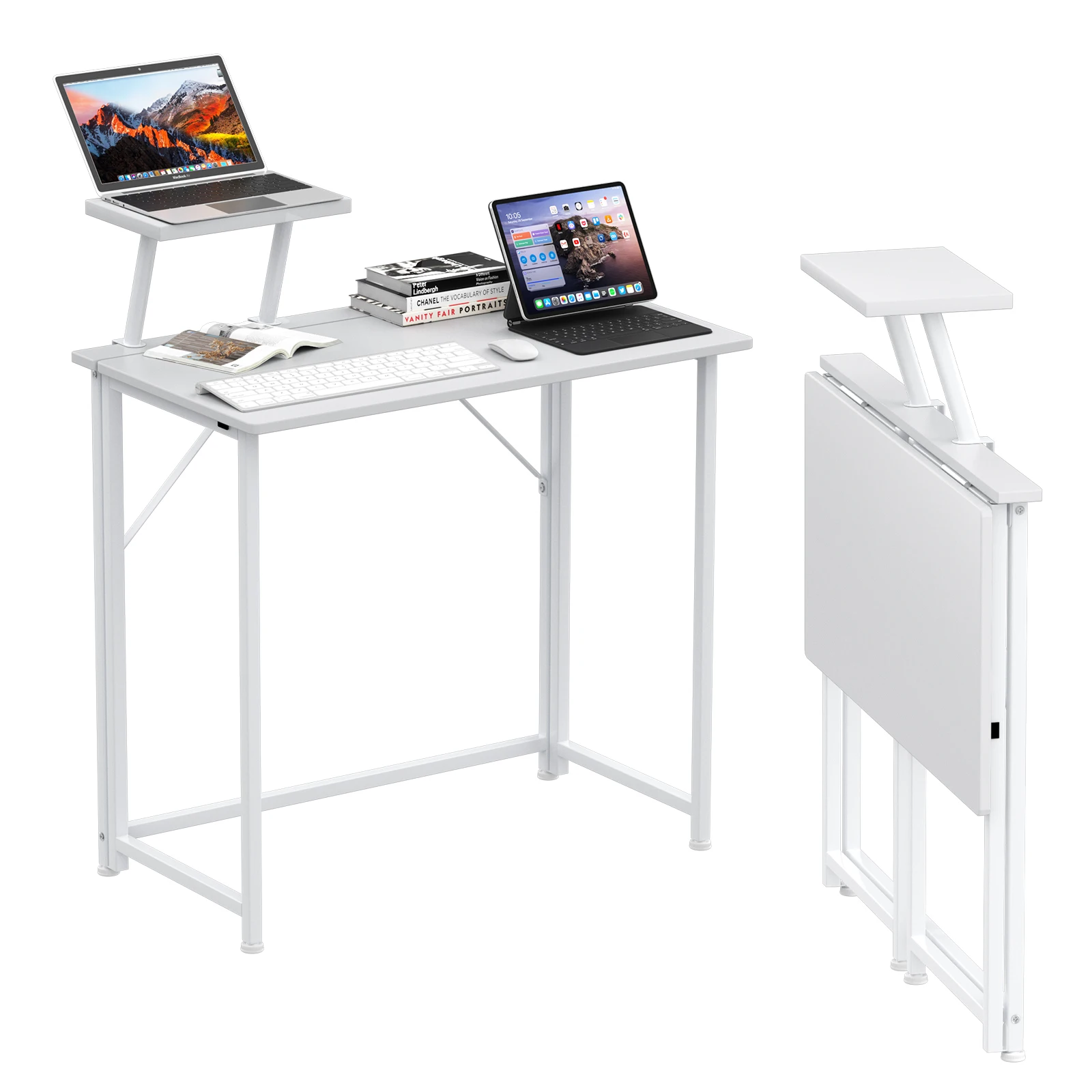 Scrivania per computer 80 x 45 x 74 cm, tavolo da scrivania con supporto per schermo, tavolo da gioco per PC, scrivania, per studiare, giocare, lavorare