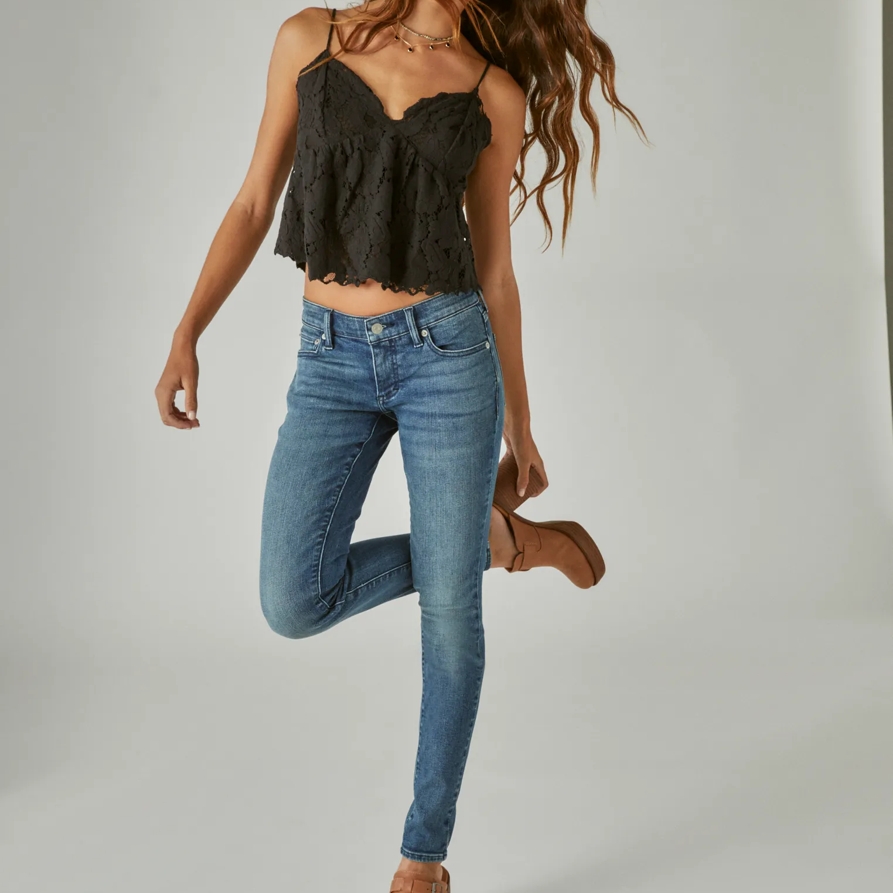 Lucky Brand Low Rise Lizzie Skinny - Women's Pants Denim Skinny Jeans in Gemini, Size 27 x 29