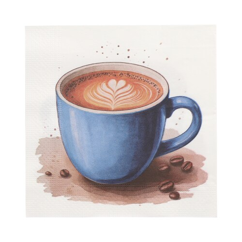 200 Servietten, 3-lagig 1/4-Falz 33 cm x 33 cm `Cup of Coffee` Image