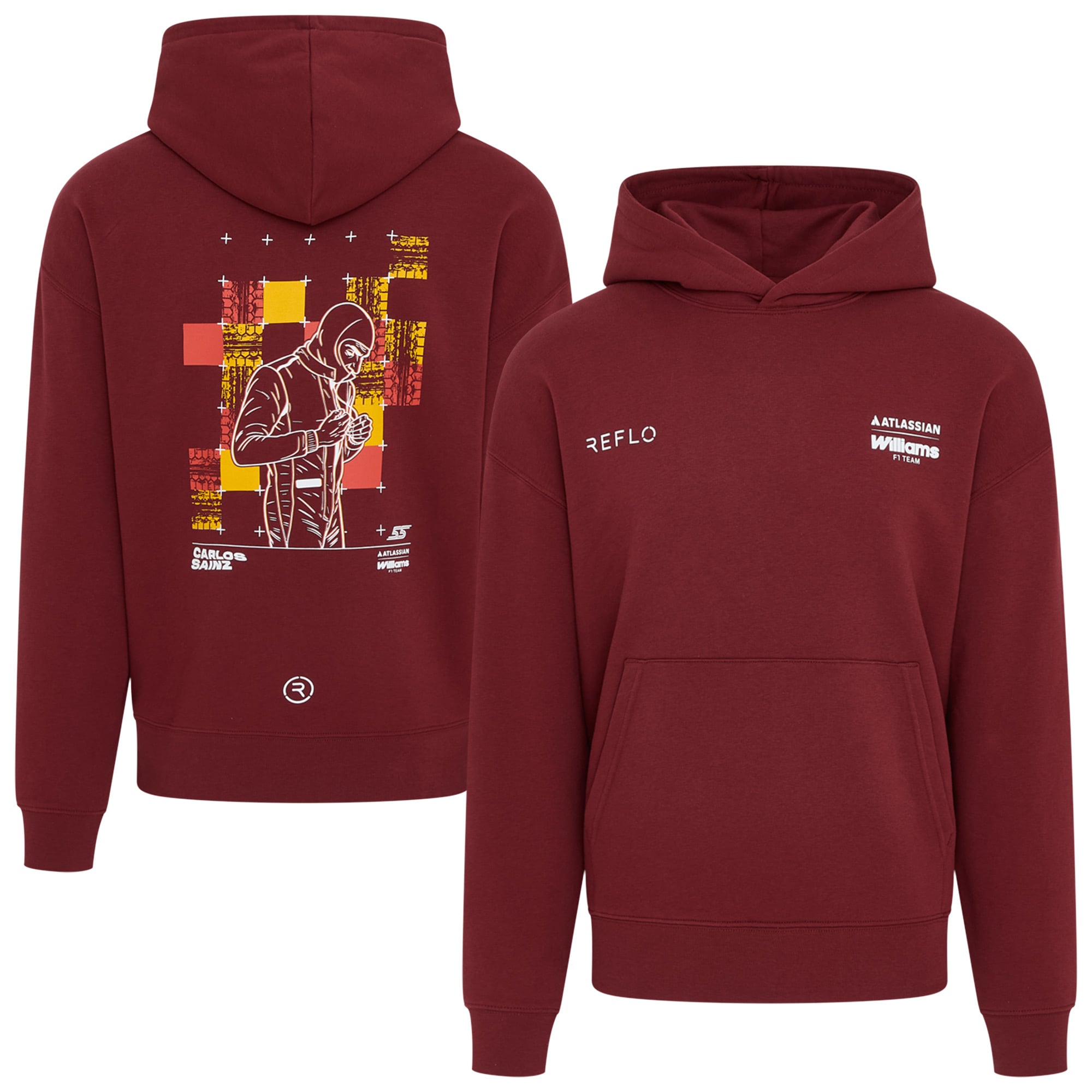Sweat à capuche graphique unisexe Rokit Williams Racing X Reflo Carlos Sainz - unisexe Taille: XL
