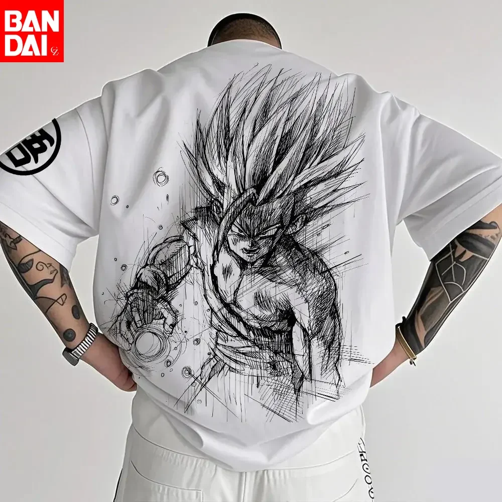 Dragon Ball Goku bedruckte, kurzärmelige, amerikanische, atmungsaktive, sportliche, lockere Rundhals-T-Shirts aus Baumwolle für Herren und Damen im Sommer Image