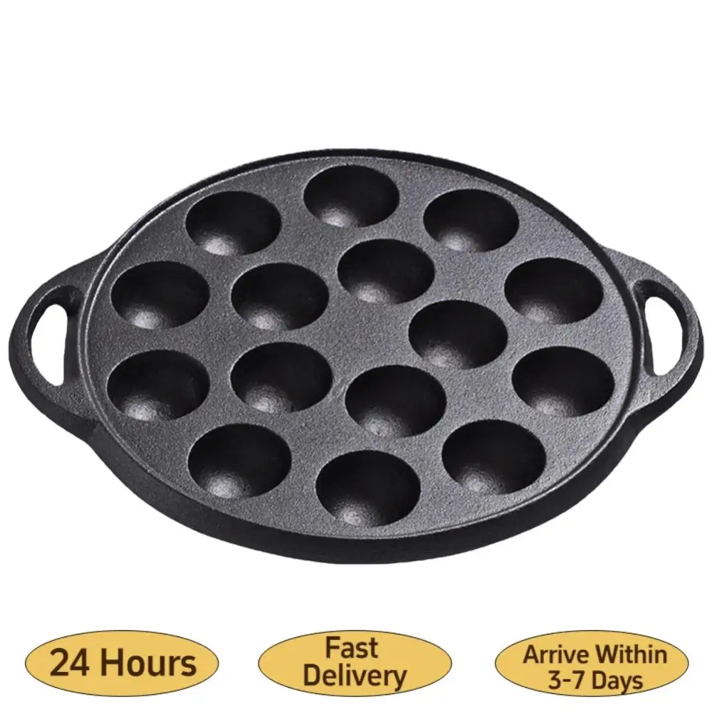 15-Loch Antihaft-Takoyaki-Grillpfanne aus Gusseisen, Takoyaki-Maker, Backform für Oktopusbällchen und Pfannkuchen Image