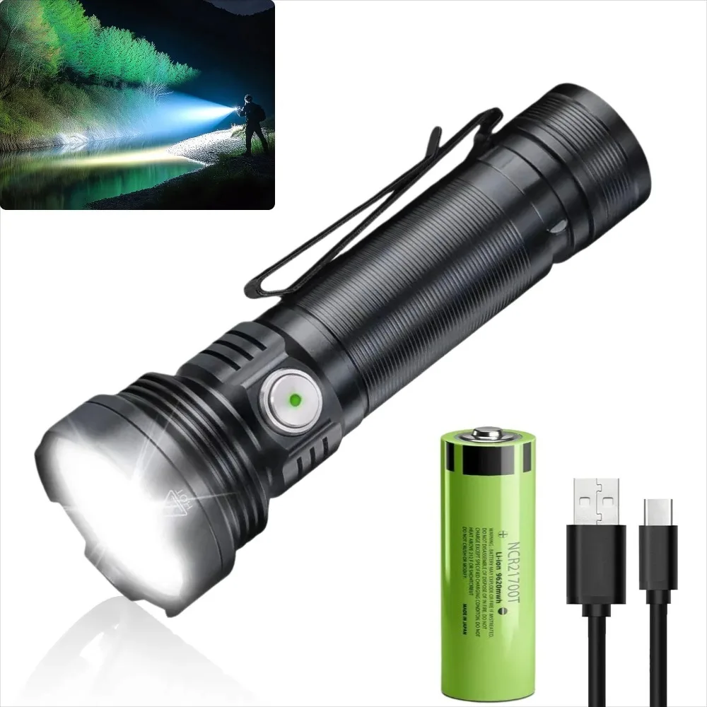 Leistungsstarke Mini-LED-Taschenlampe Typ-C Wiederaufladbare Aluminiumlegierung Fackel Wasserdichte Campinglampe Angel-Notfall-Laterne