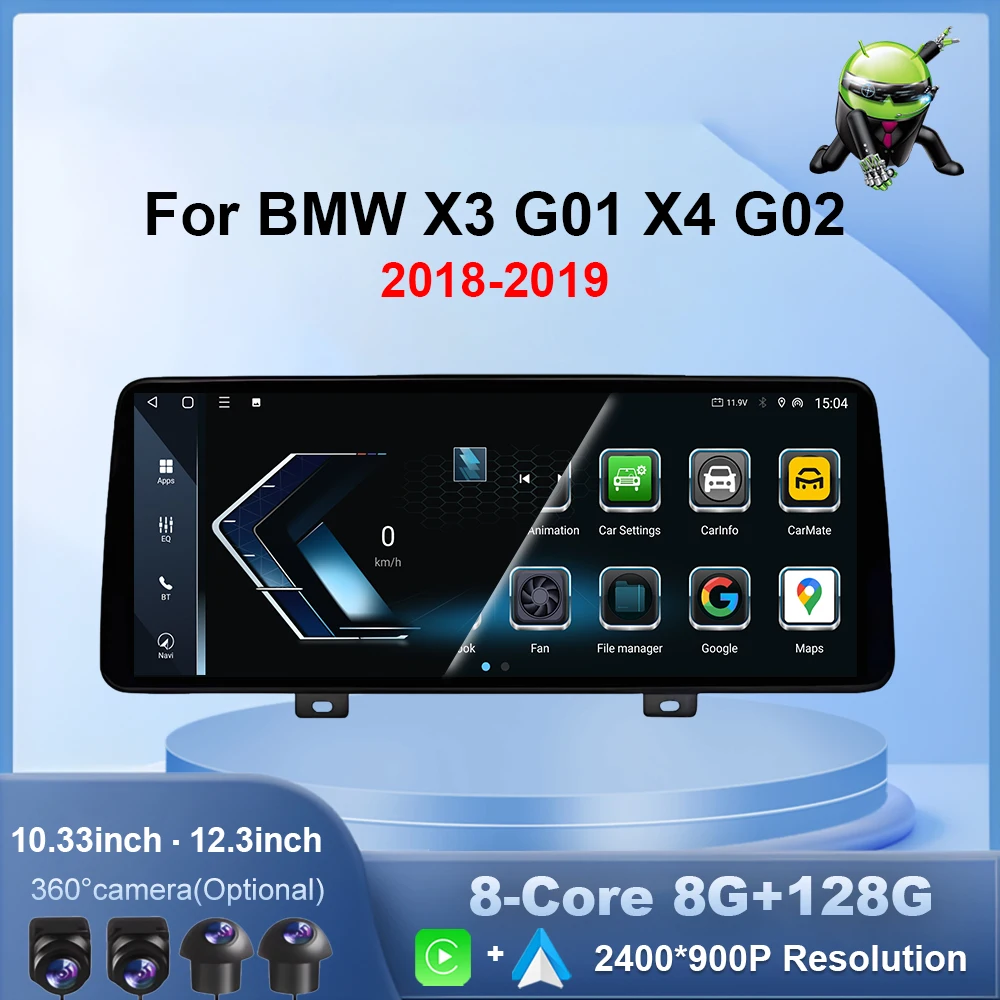 Android-Betriebssystem für BMW X3 G01 X4 G02 2018 - 2020 EVO System Autoradio Videoplayer Carplay DSP Stereo 12,3 Zoll Touchscreen 4G WLAN Image
