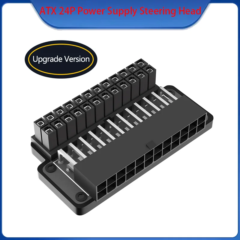 ATX 24Pin Buchse auf 24pin Stecker 90 Grad Netzteil Hauptplatine Motherboard für PC-Versorgung mit Power OK und Ständer per LED Image