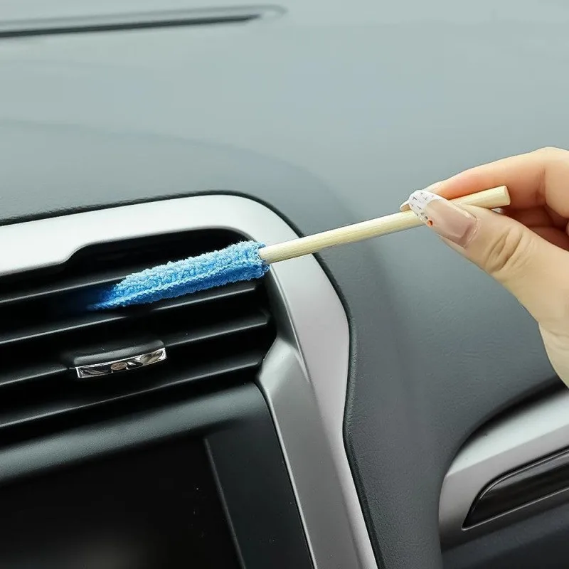 Mikrofaser-Reinigungsbürsten-Set mit abnehmbarem Bambusgriff für Fensterjalousien, Auto-Lüftungsschlitze und die Reinigung des Hauses Image