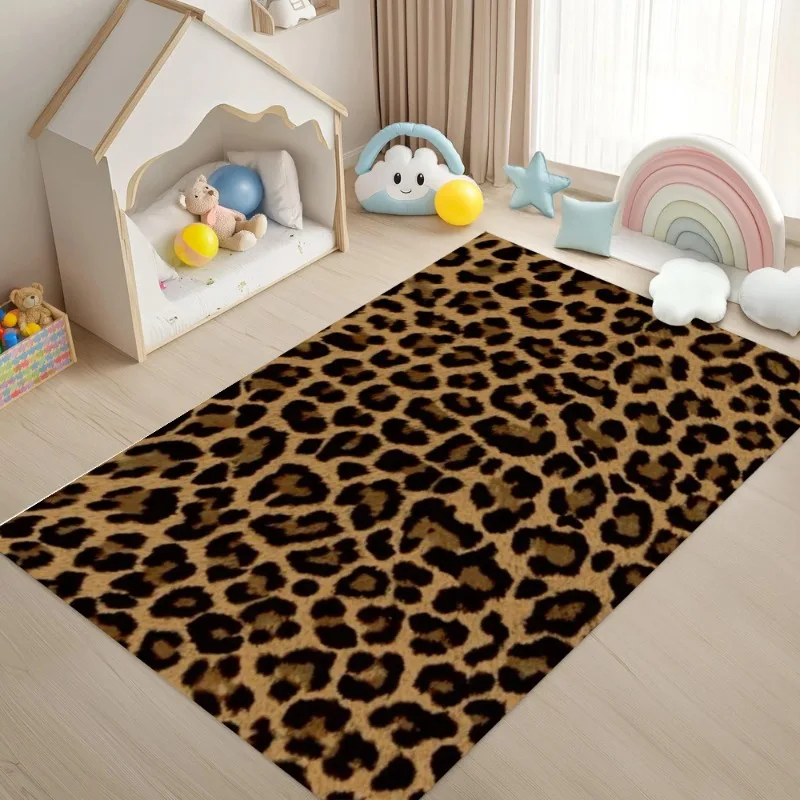 Animal Leopard Print Carpet Modern Home Decor Soft Non-slip Area Rug Living Room Bedroom Kitchen Office Decor Floor Mat