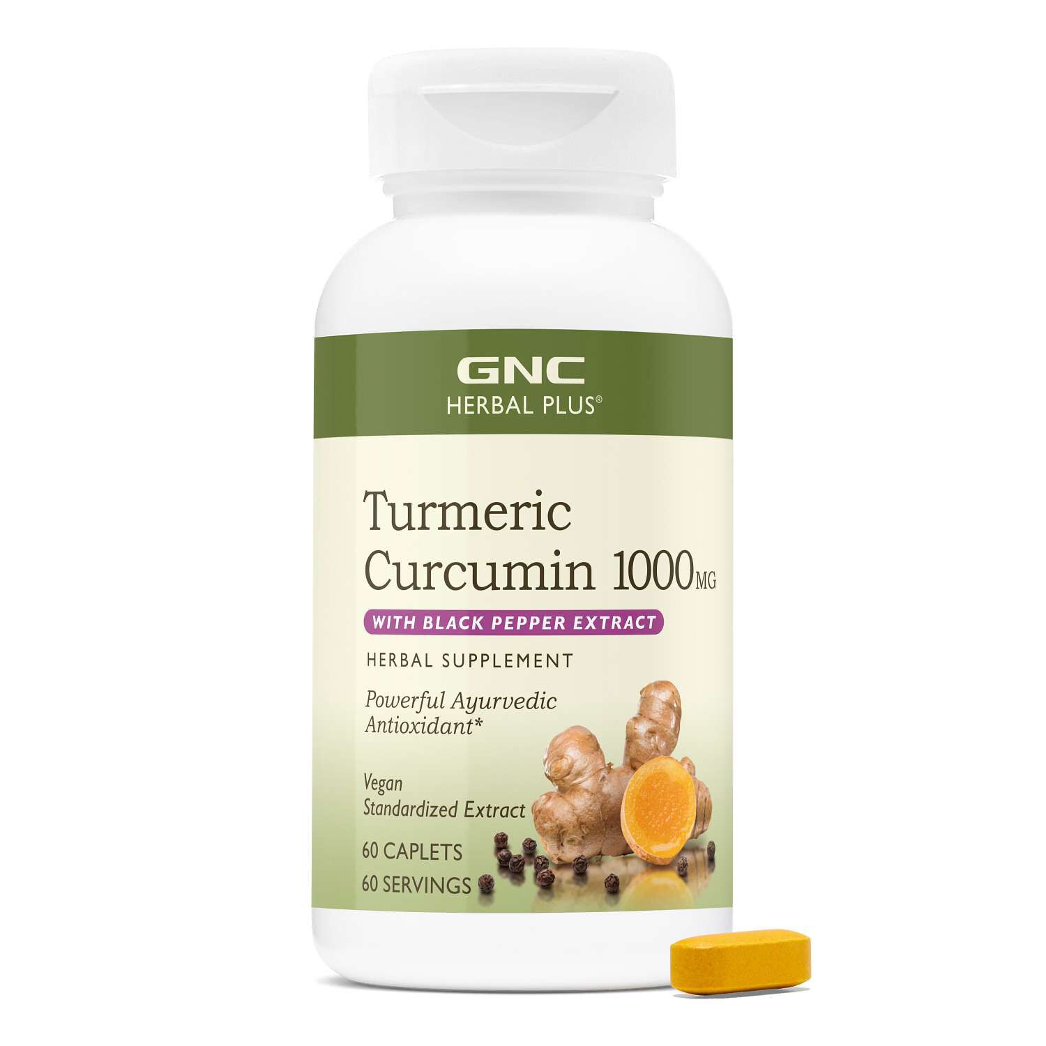 Turmeric Curcumin 1000Mg Extra Strength Healthy - 60 Caplets (60 Servings)