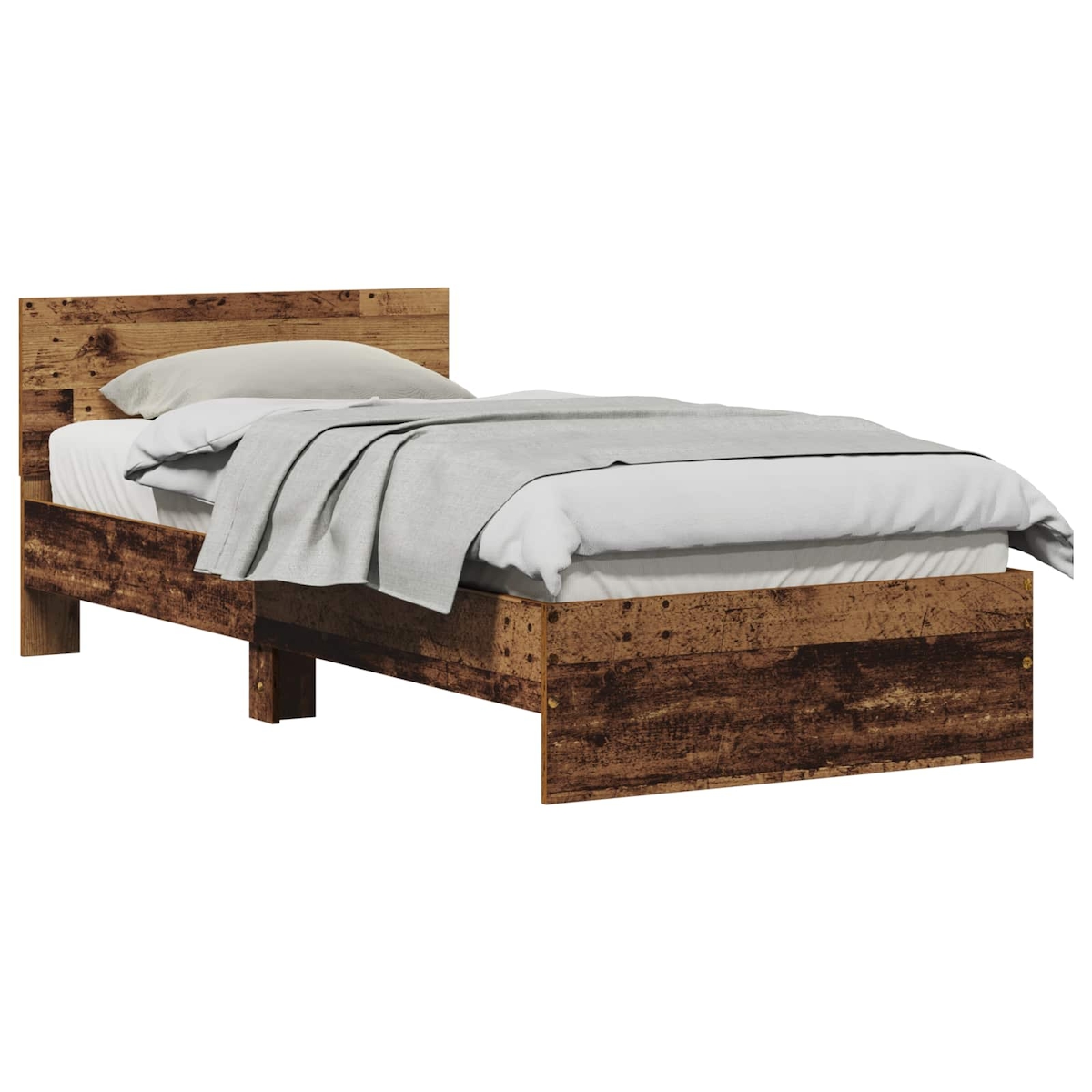 vidaXL Bettrahmen mit Kopfteil Altholz 75 x 190 cm Holzwerkstoff Image
