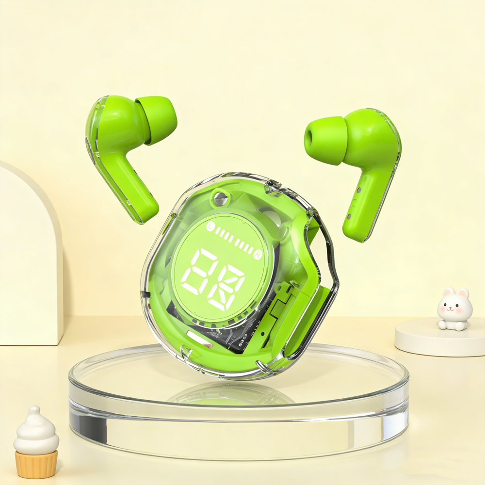 TWS Wireless Bluetooth Earphones With Bass Touch Control For Sports And Gaming white