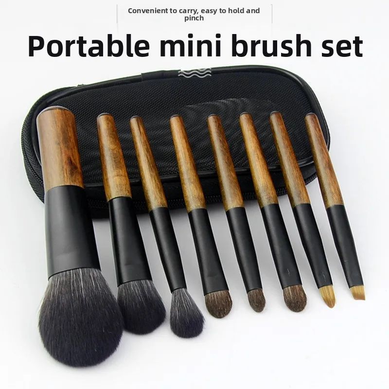 8 Piece Travel Makeup Brush Set With Pouch For Flawless On The Go Beauty 8 Piece Travel Makeup Brush Set With Pouch For Flawless On The Go Beauty