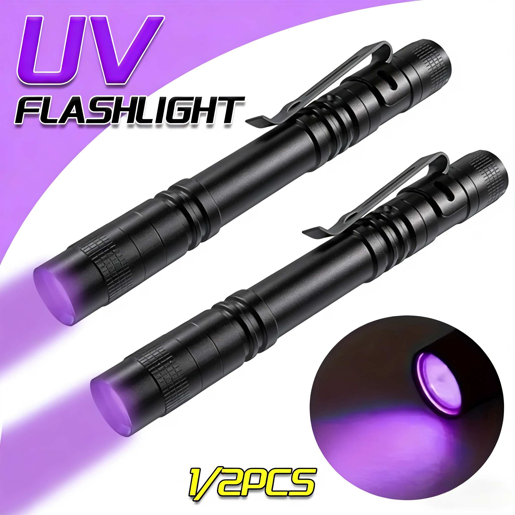 UV Flashlight Portable UV Lamp For Pet Urine, Scorpion Detection, And More short 1pc