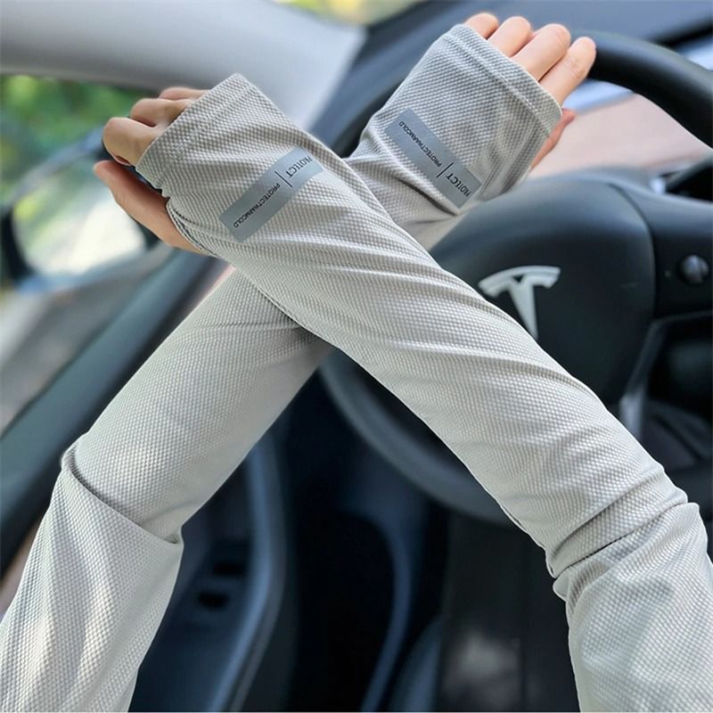 Mens Large Size Japanese Ice Silk Sun Protection Sleeves Summer UV Arm Covers mask And Arm Sleeve B