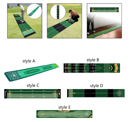 AnywherePutt Golf Putting Mat Portable Golf Practice Mat For Indoor & Outdoor Training style F