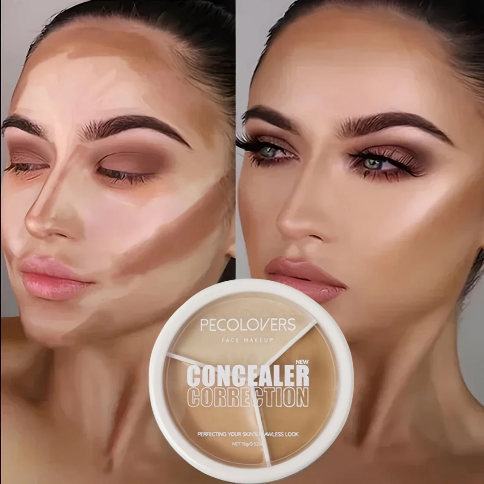 Waterproof Cream Concealer Palette Full Coverage Spot & Dark Circle Corrector deep Tone Corrector