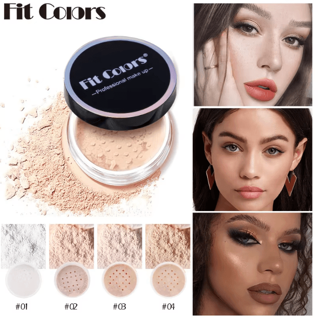 Fit Colors Waterproof Oil Control Setting Powder For Smooth, Long Lasting Makeup pink