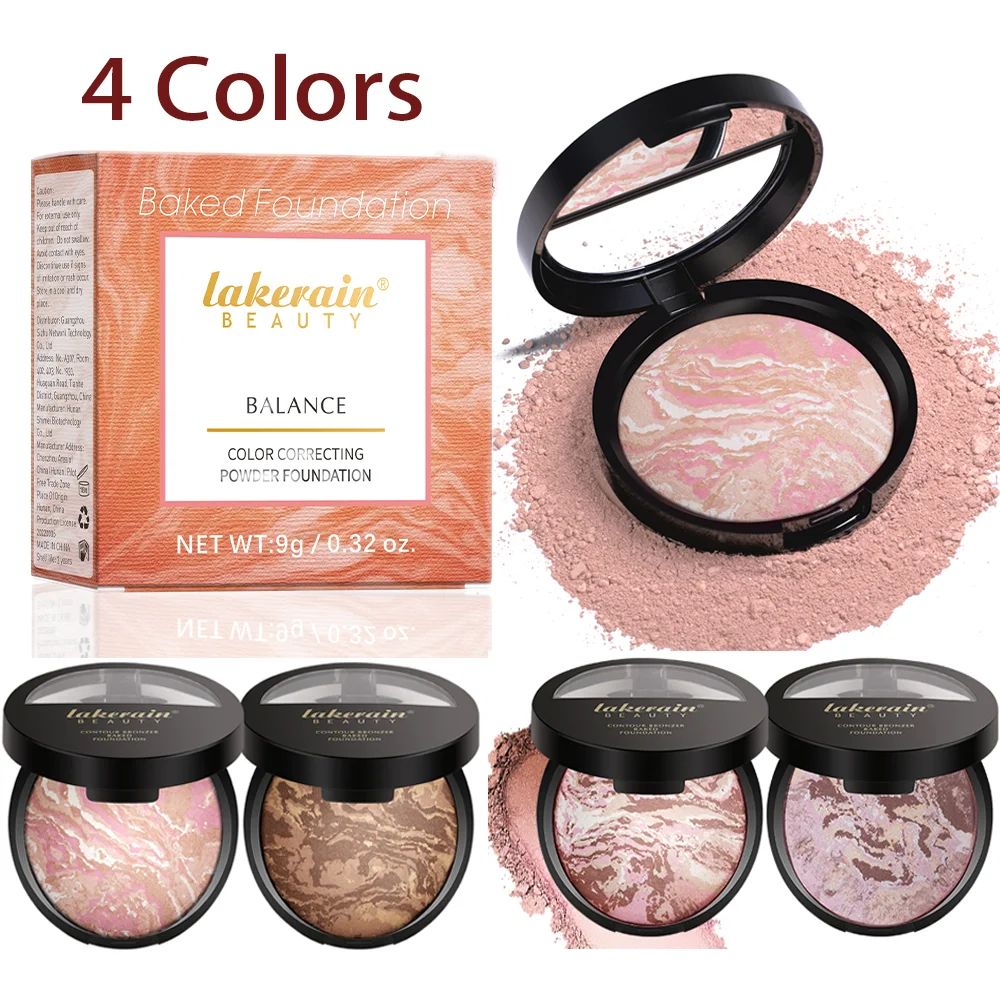 BrightFilter Baked Powder Foundation Demi Matte Color Correcting Powder Foundation With Oil Control fair