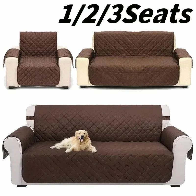ComfortShield Non Slip Sofa Cover Protector Washable Pet Sofa Cushion Cover Wear Resistant Furniture Cover brown 170x166 Cm