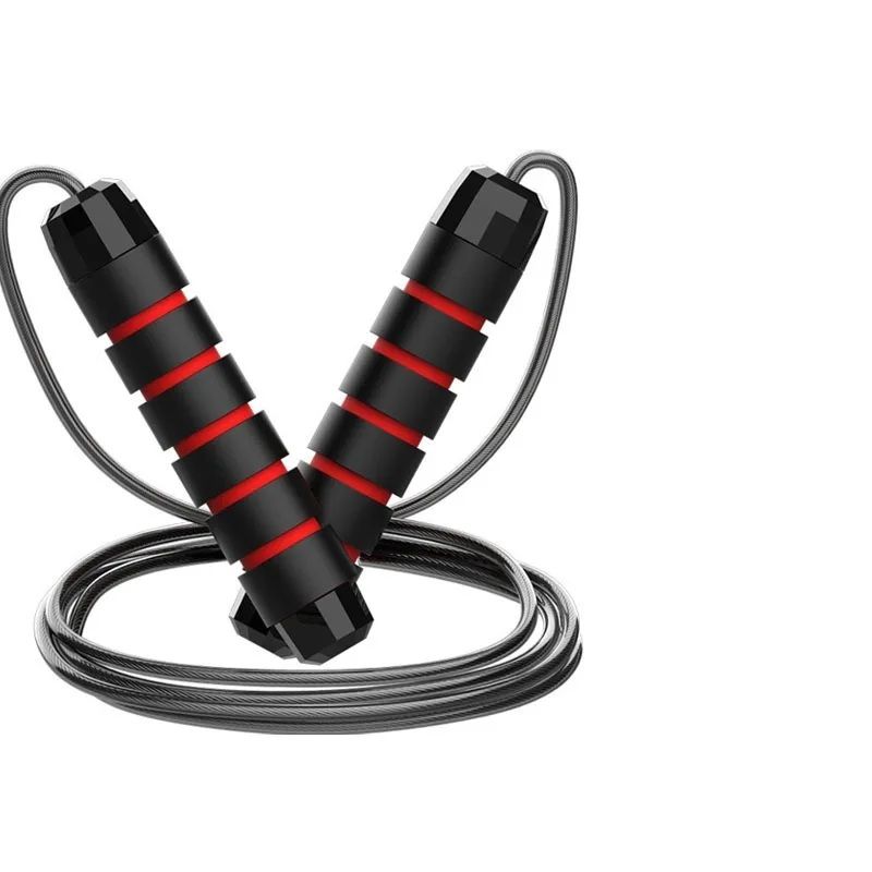 Adjustable Steel Wire Jump Rope For Fitness Tangle Free Exercise Rope For Home Workout red