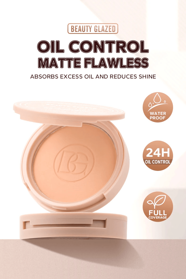 Beauty Glazed Oil Control Matte Setting Powder Flawless Finish Face Powder 02 Natural Beige