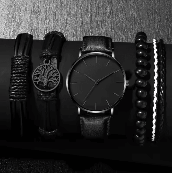 5PCS Set Fashion Mens Sports Watches Man Business Quartz Wristwatch Luxury Leather Bracelet Men Casual Clock Watch 5PCS Set Fashion Mens Sports Watches Man Business Quartz Wristwatch Luxury Leather Bracelet Men Casual Clock Watch