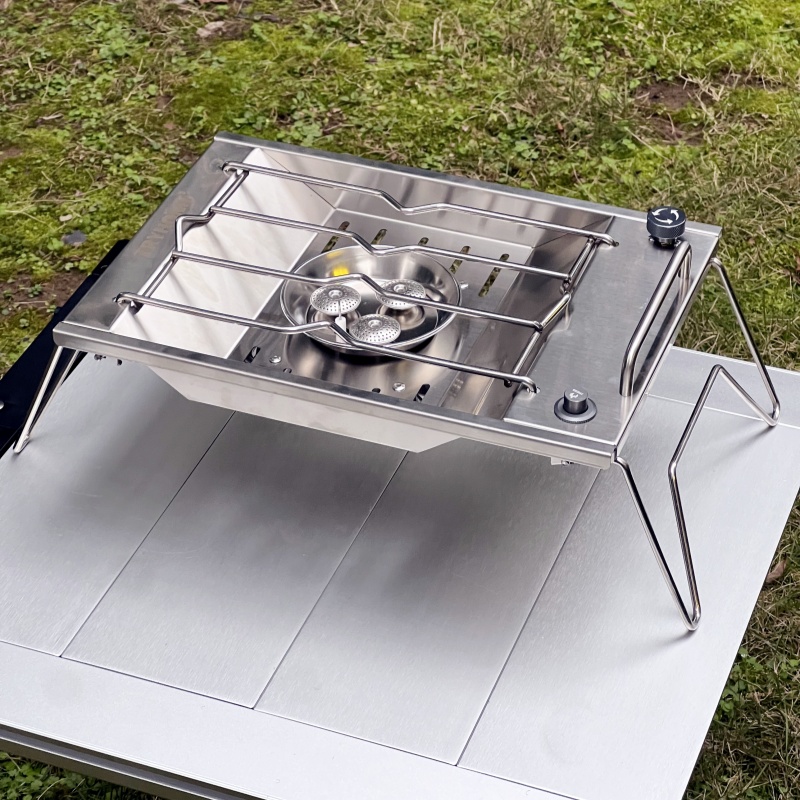 High Power Camping Gas Stove Flat IGT Burner Outdoor Kitchen black Stove