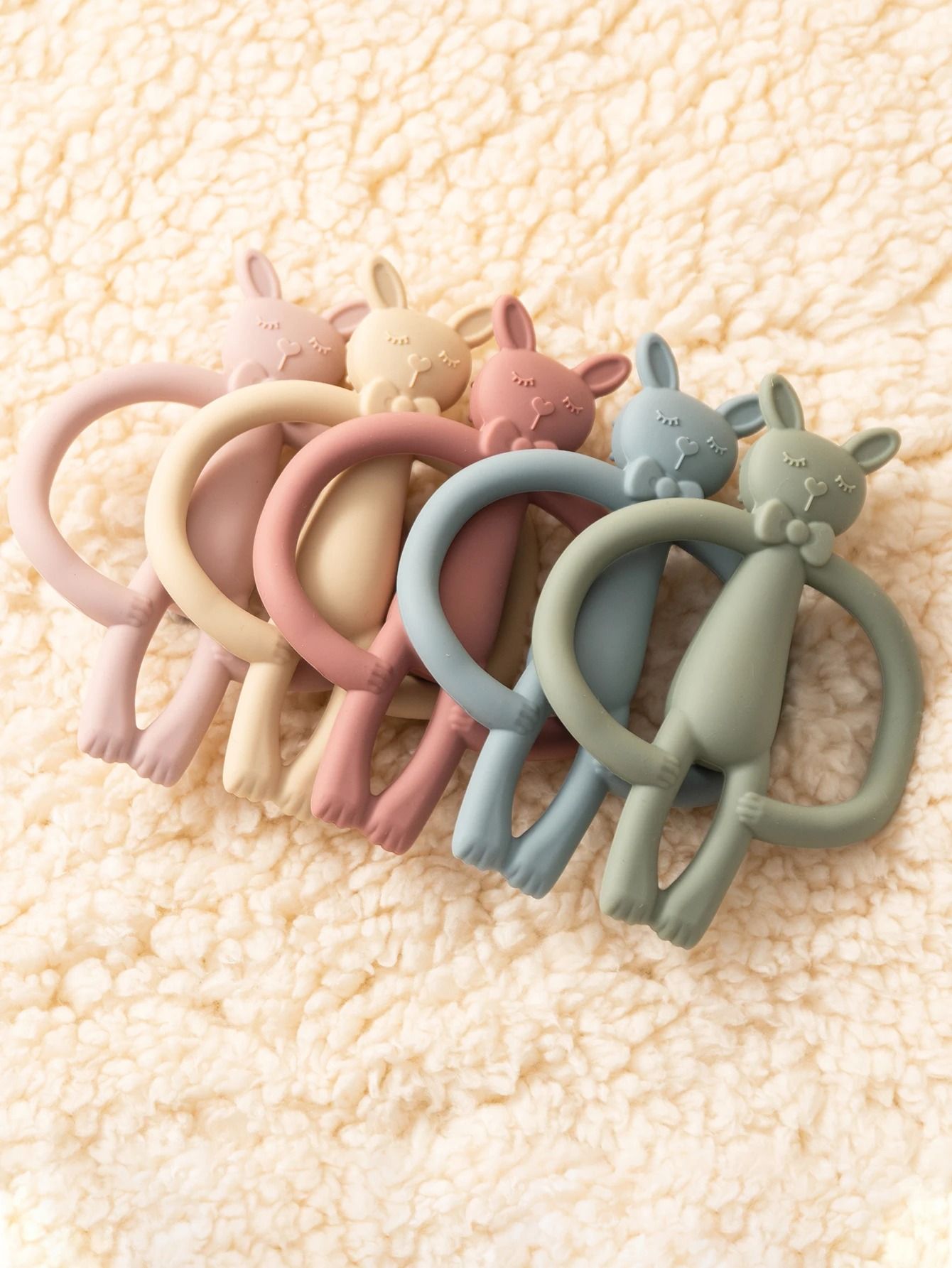 Cottontail Comfort Silicone Rabbit Teether desert Sage
