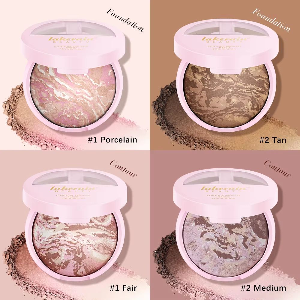 VelvetSculpt Baked Powder Foundation Oil Control Pressed Powder Bronzer With Radiant Contour Highlight Powder fair